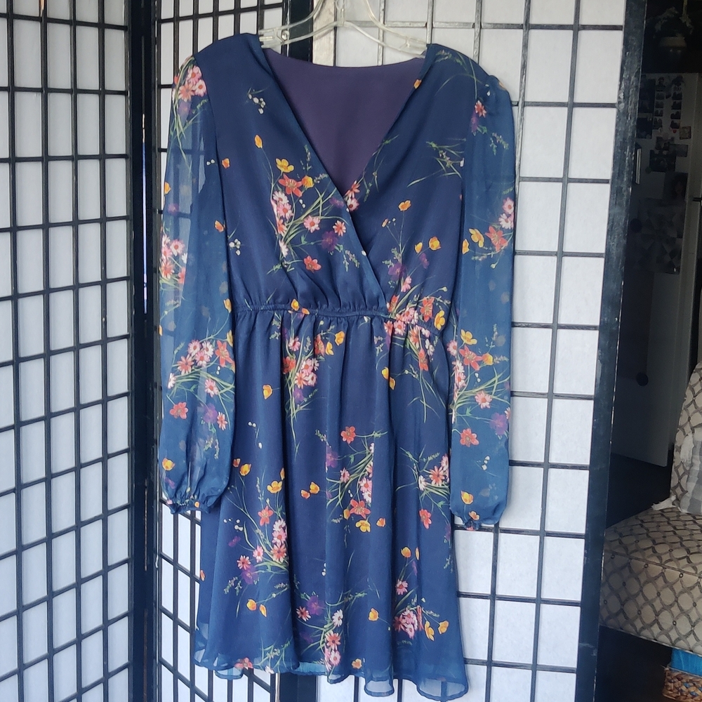 Floral Navy Blue Dress - Picture 9 of 12